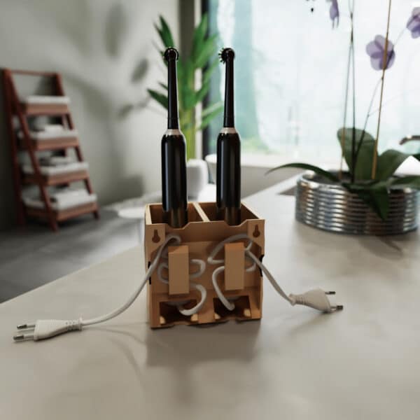 Support de brosse à dents - Cache les câbles, avec une gestion dissimulée des câbles pour les brosses à dents électriques. Station d'accueil avec intégration des câbles – Image 8