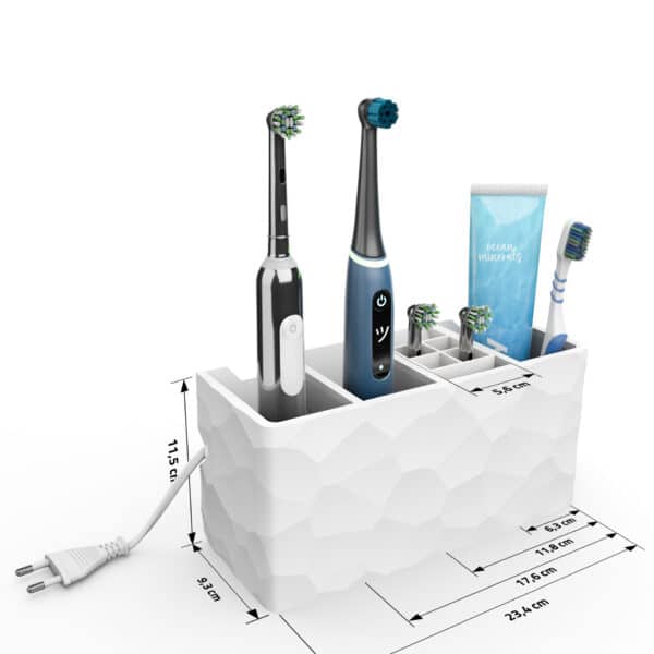 Support de brosse à dents - Cache les câbles, avec une gestion dissimulée des câbles pour les brosses à dents électriques. Station d'accueil avec intégration des câbles – Image 4