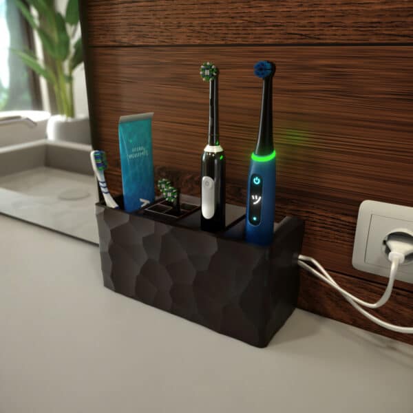 Support de brosse à dents - Cache les câbles, avec une gestion dissimulée des câbles pour les brosses à dents électriques. Station d'accueil avec intégration des câbles – Image 2
